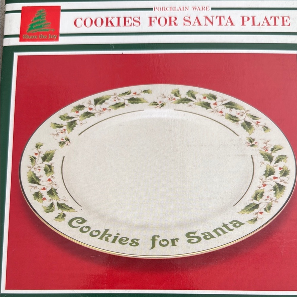 Vintage Cookies For Santa Plate
